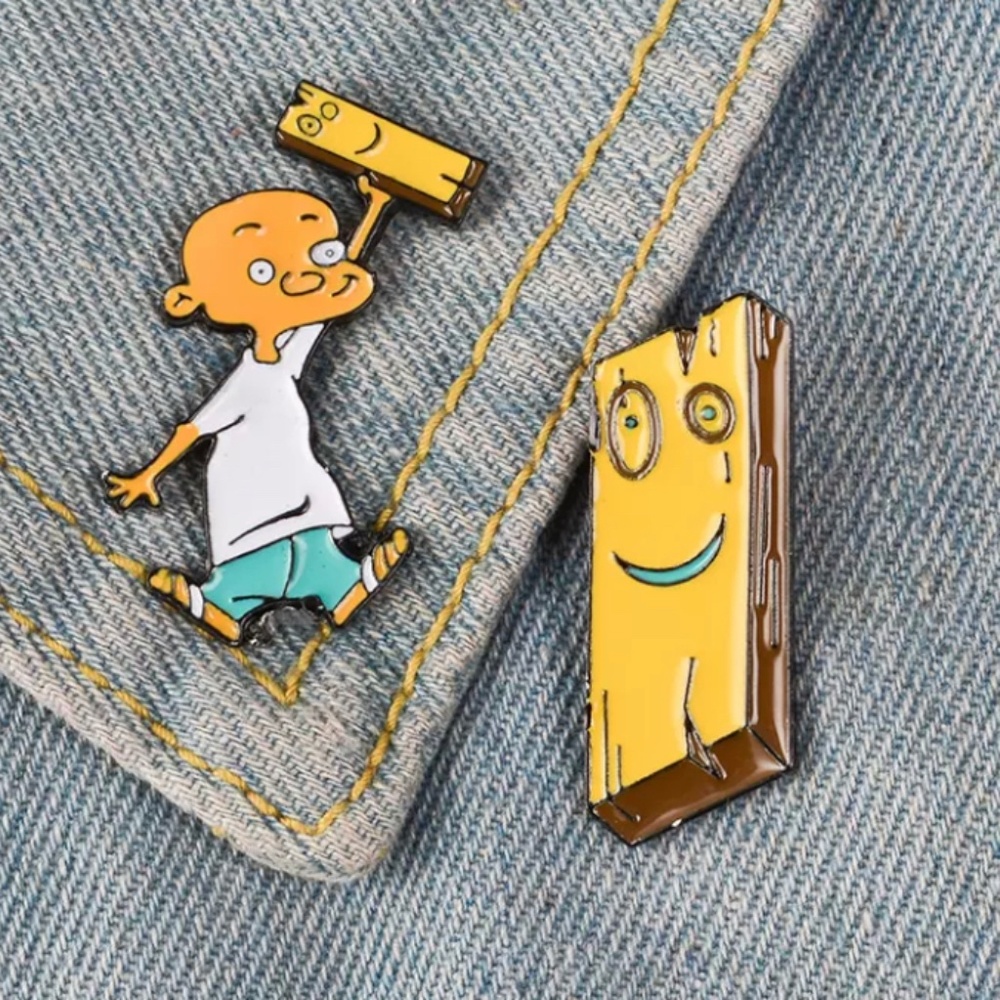 JONNY & PLANK ENAMEL PIN ANIME BROOCH 2 PIECE SET